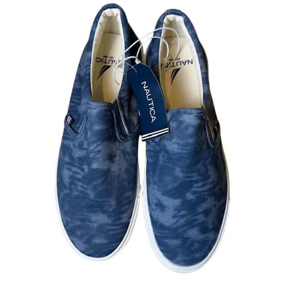 NWT Nautica Candler Slip On Shoes in Indigo Tie Dye Print Men's Size 9.5‎